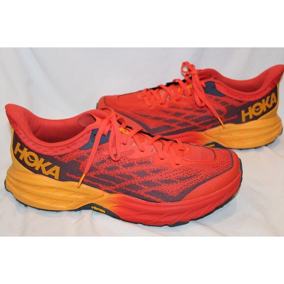 NEW Hoka One Men\'s Speedgoat 5 RUNNING SNEAKERS FIESTA RED SZ 14 main image 6